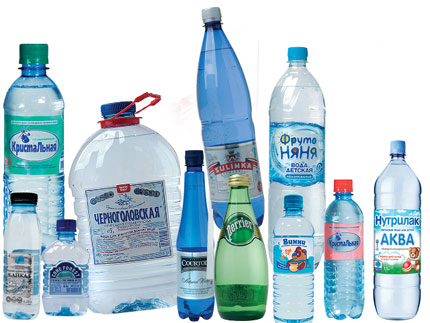Минеральная вода в бутылках
