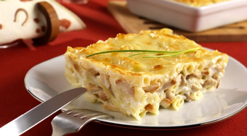 Макароны в виде запеканки