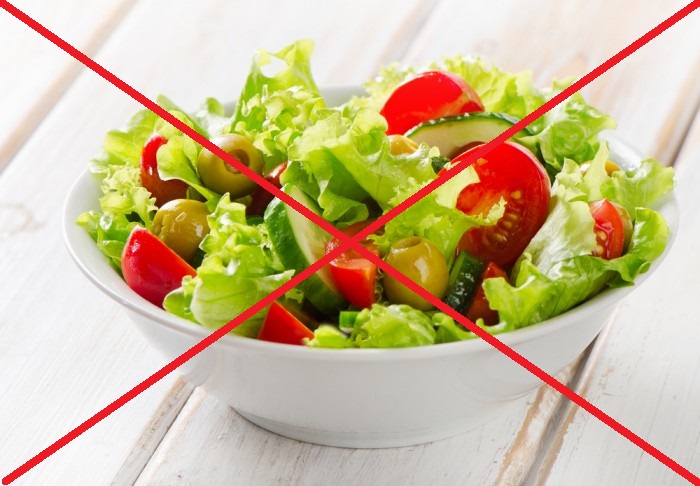 запрет на овощные салаты