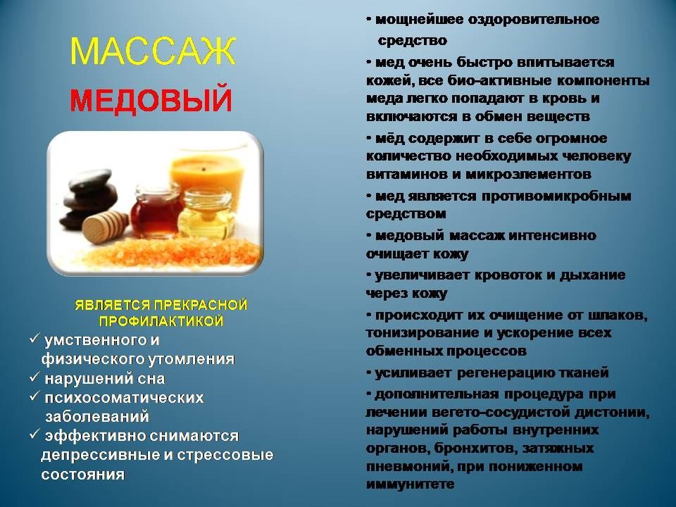 Медовый вид массажа