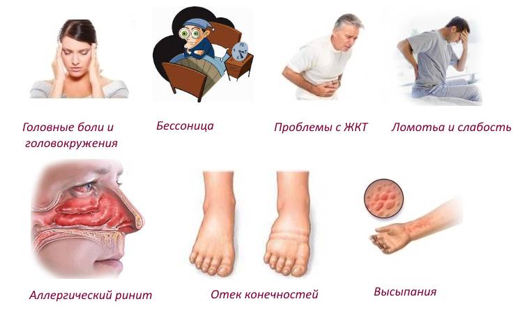 Побочные реакции на Тазан Побочные реакции на Тазан