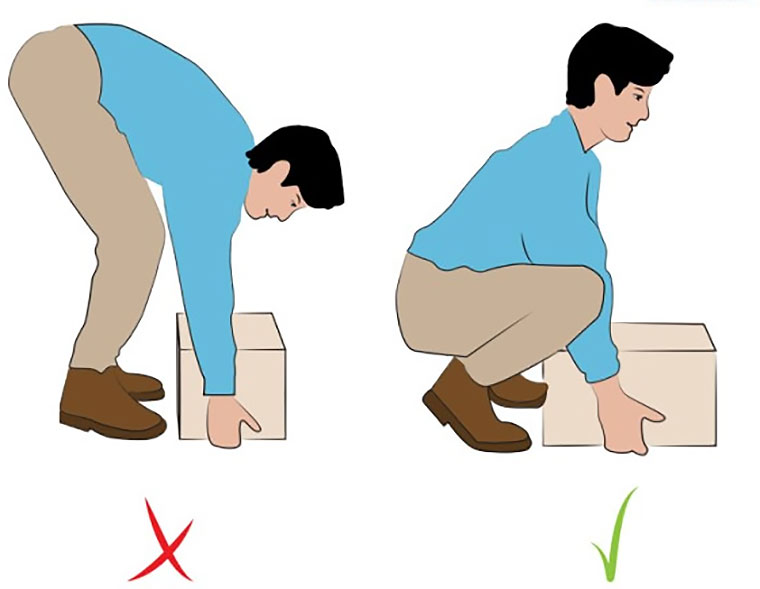 Правильный и неправильный подъем тяжестей Правильный и неправильный подъем тяжестей