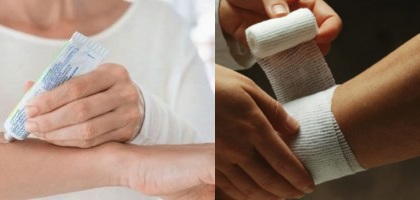 Нанесение геля под повязку