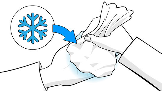 Холодный компресс на пальцы Холодный компресс на пальцы