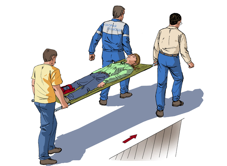 Переноска на носилках