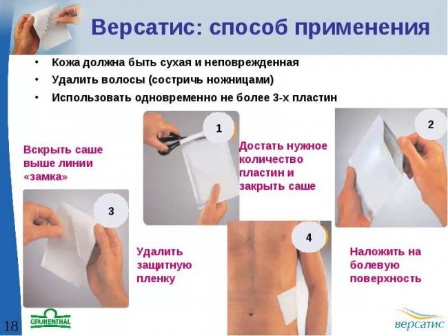 Инструкция по применению пластыря Версатис Инструкция по применению пластыря Версатис