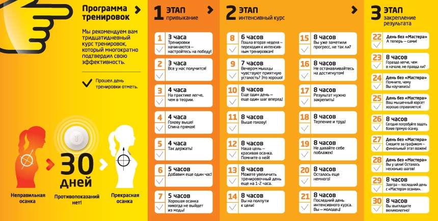Программа использования прибора Мастер осанки Программа использования прибора Мастер осанки