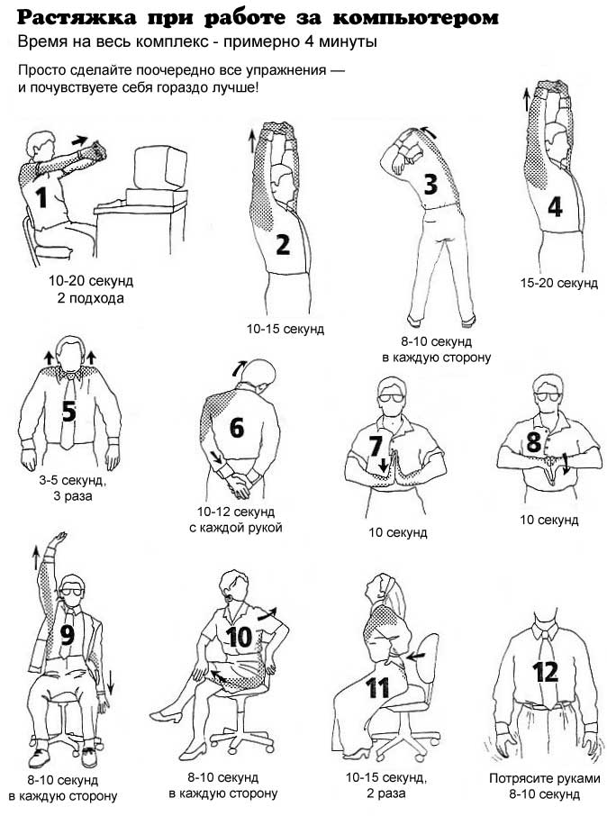 Растяжка при работе за компьютером Растяжка при работе за компьютером