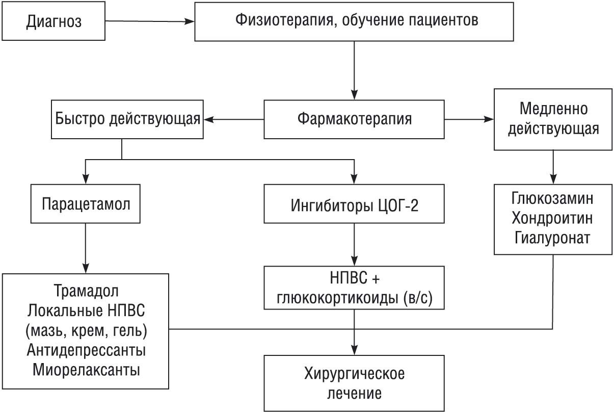 Схема терапии остеоартроза Схема терапии остеоартроза