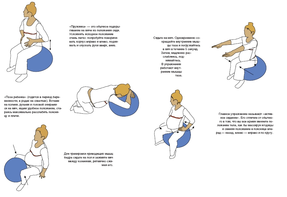 Упражнения на фитболе при беременности Упражнения на фитболе при беременности